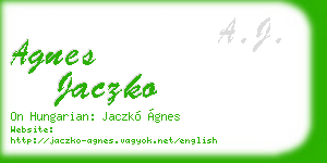 agnes jaczko business card