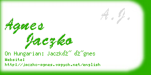 agnes jaczko business card